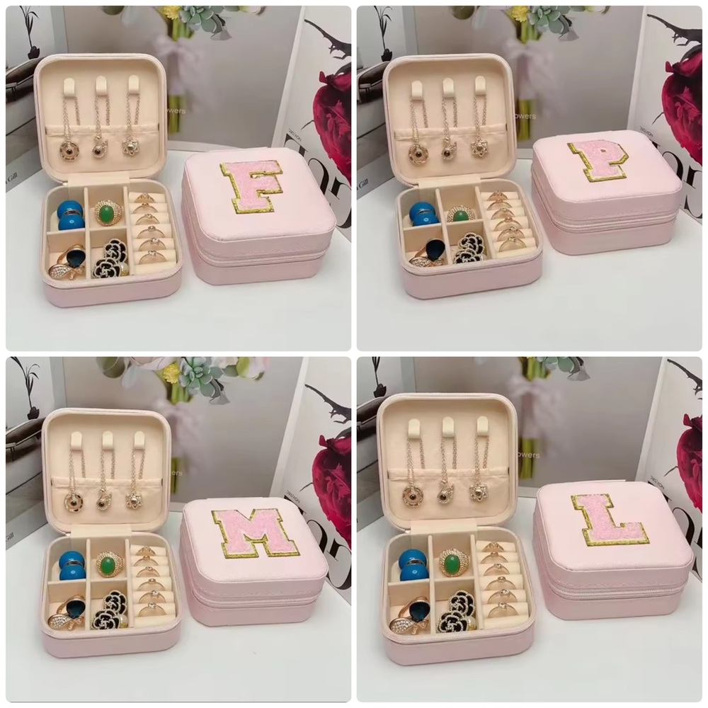 Pink Jewelry Box with Initials NWOT